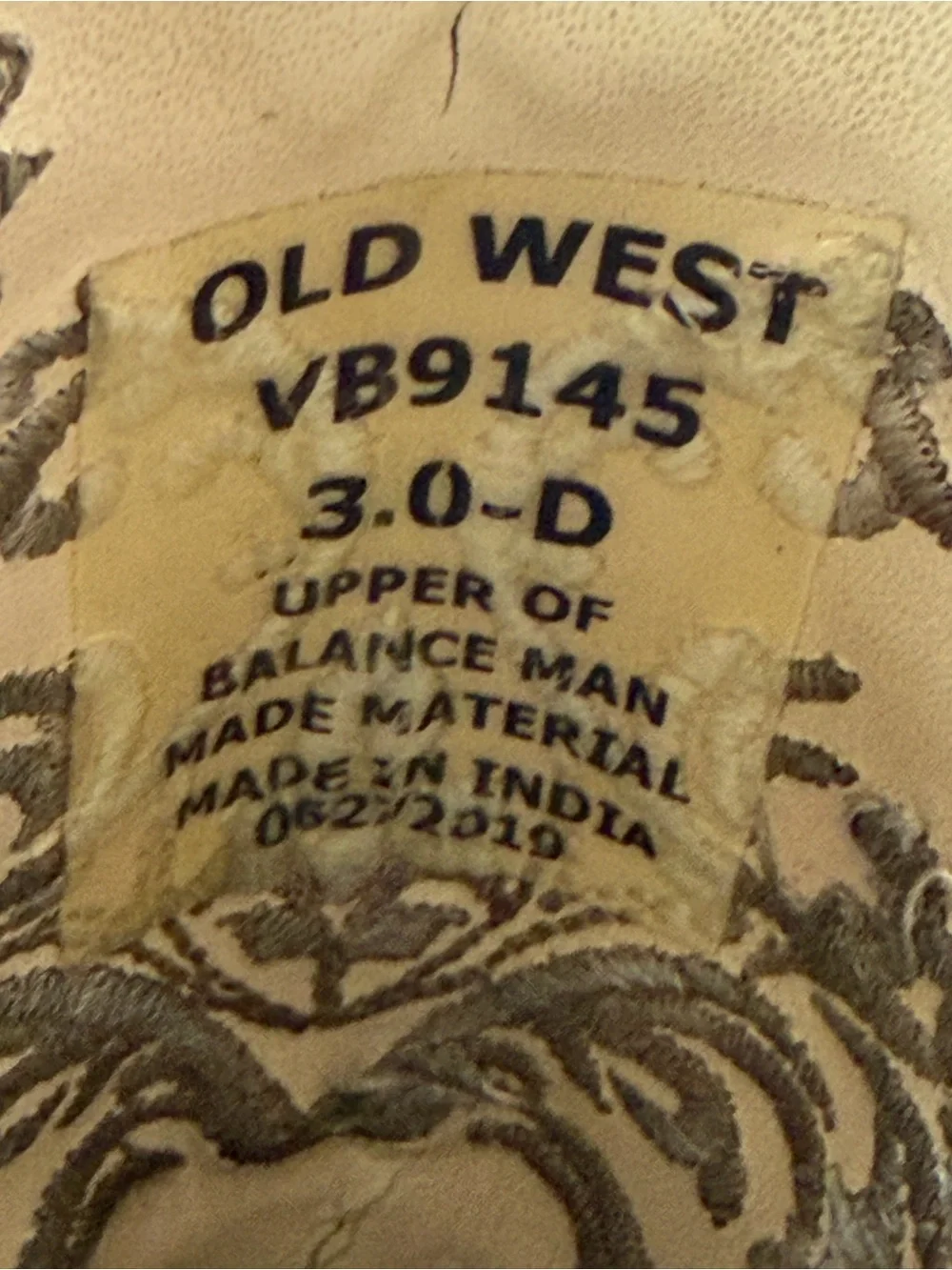 Old West kid's cowboy boots brown leather foot bed pink shaft embroidery size 3